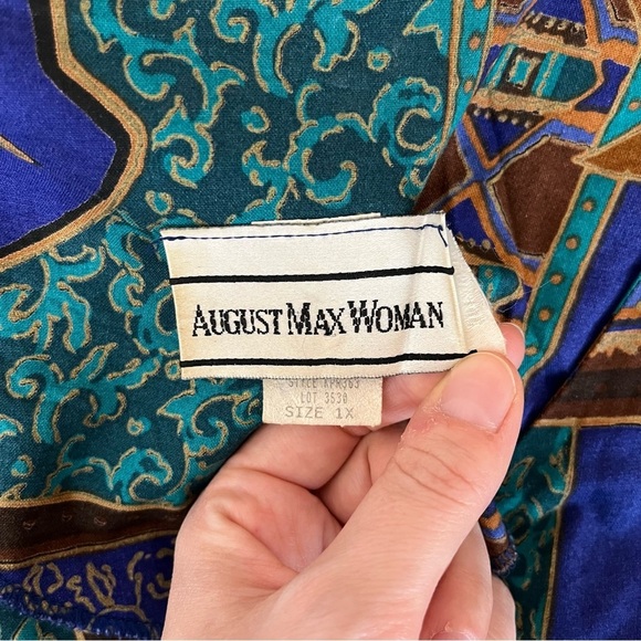 August Max Aztec Lightweight Button Down Shirt - Size 1X - Picture 8 of 9